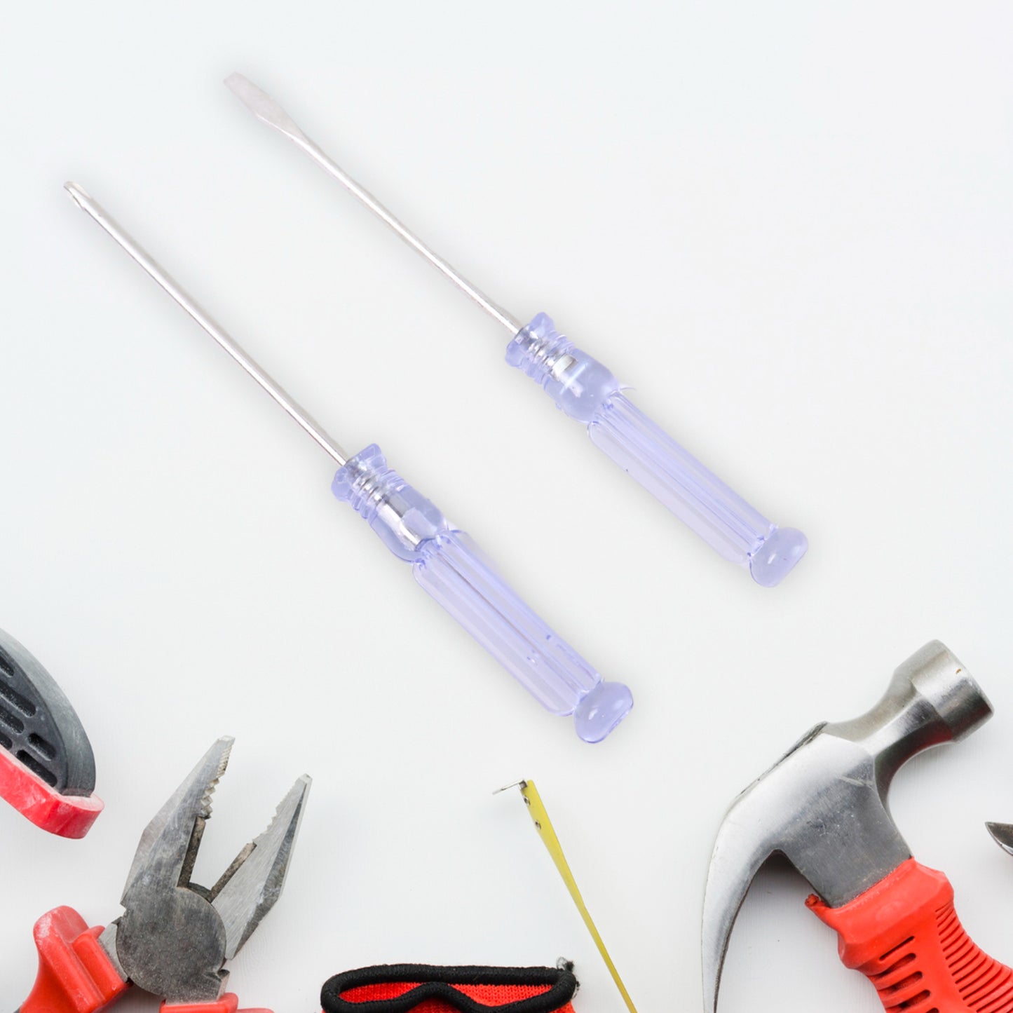 8 In 1 Hand Tool Kit Steel And Plastic Hammer Screwdriver Tape