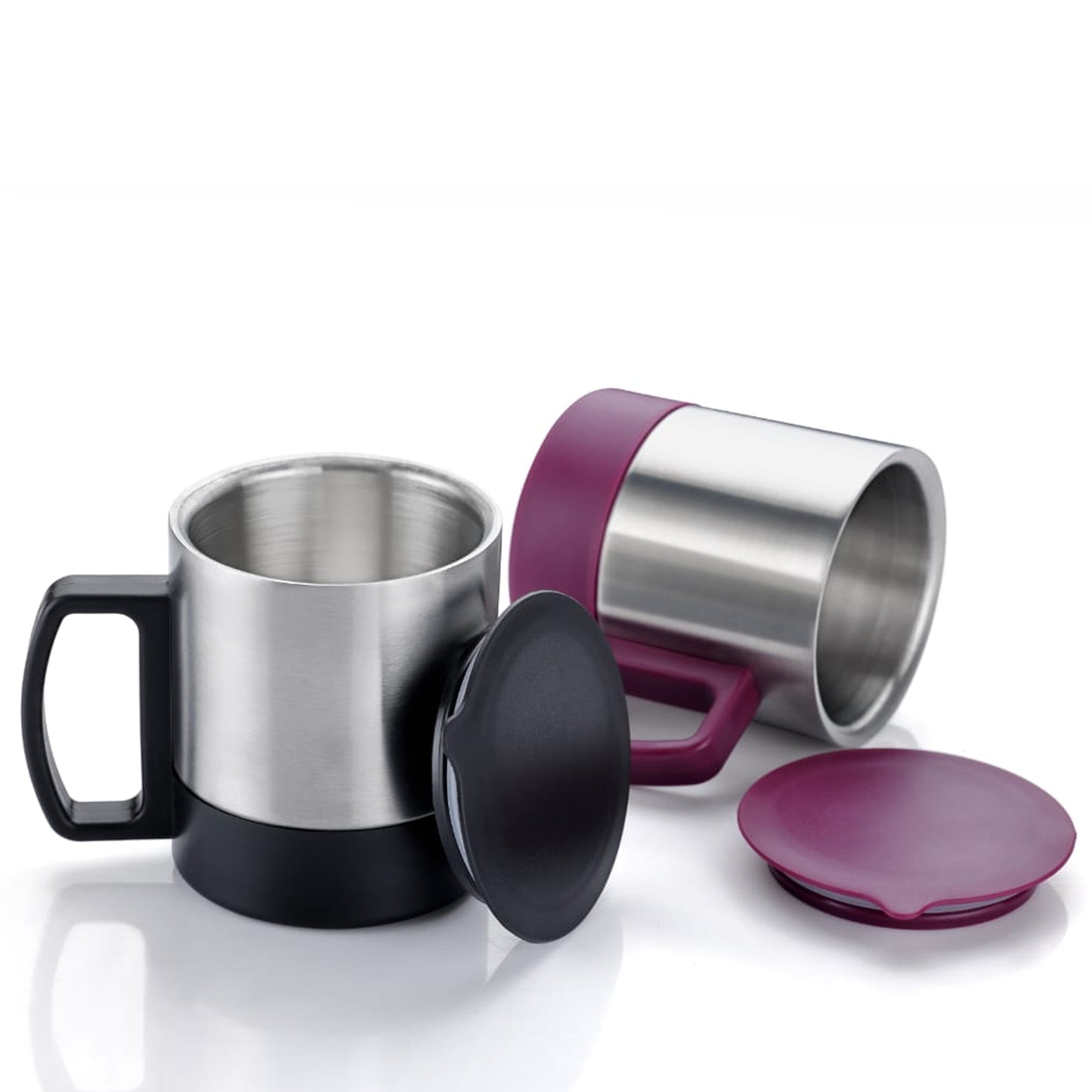 5565 Stainless Steel Coffeetea Cup Stainless Steel Lid Cover Hot Coffeetea Mug Hot Insulated Double Wall Stainless Steel Coffee And Milk Cup With Lid Handle Easy To Carry - Coffee Cup (1 Pc)