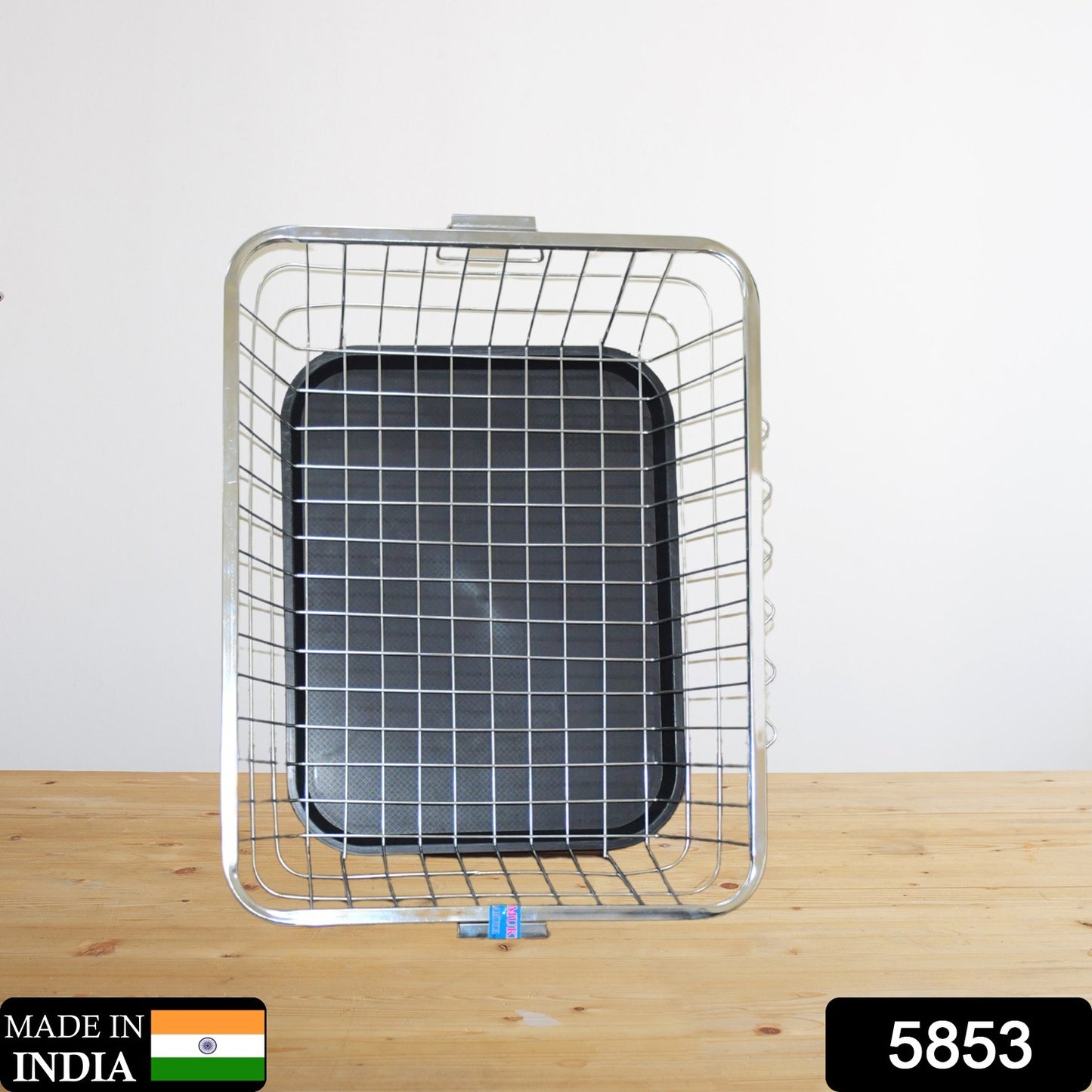 5853 Dish Drainer Rack With Drip Tray Stainless Steel Dish Drainer Rack With Drip Tray Utensil Drying Stand For Kitchen Plate Rack Bartan Basket For Kitchen Utensilsdish Drying Rack With Drainerbartan Basketplate Stand ( 57 X 45 X 19 Cm)
