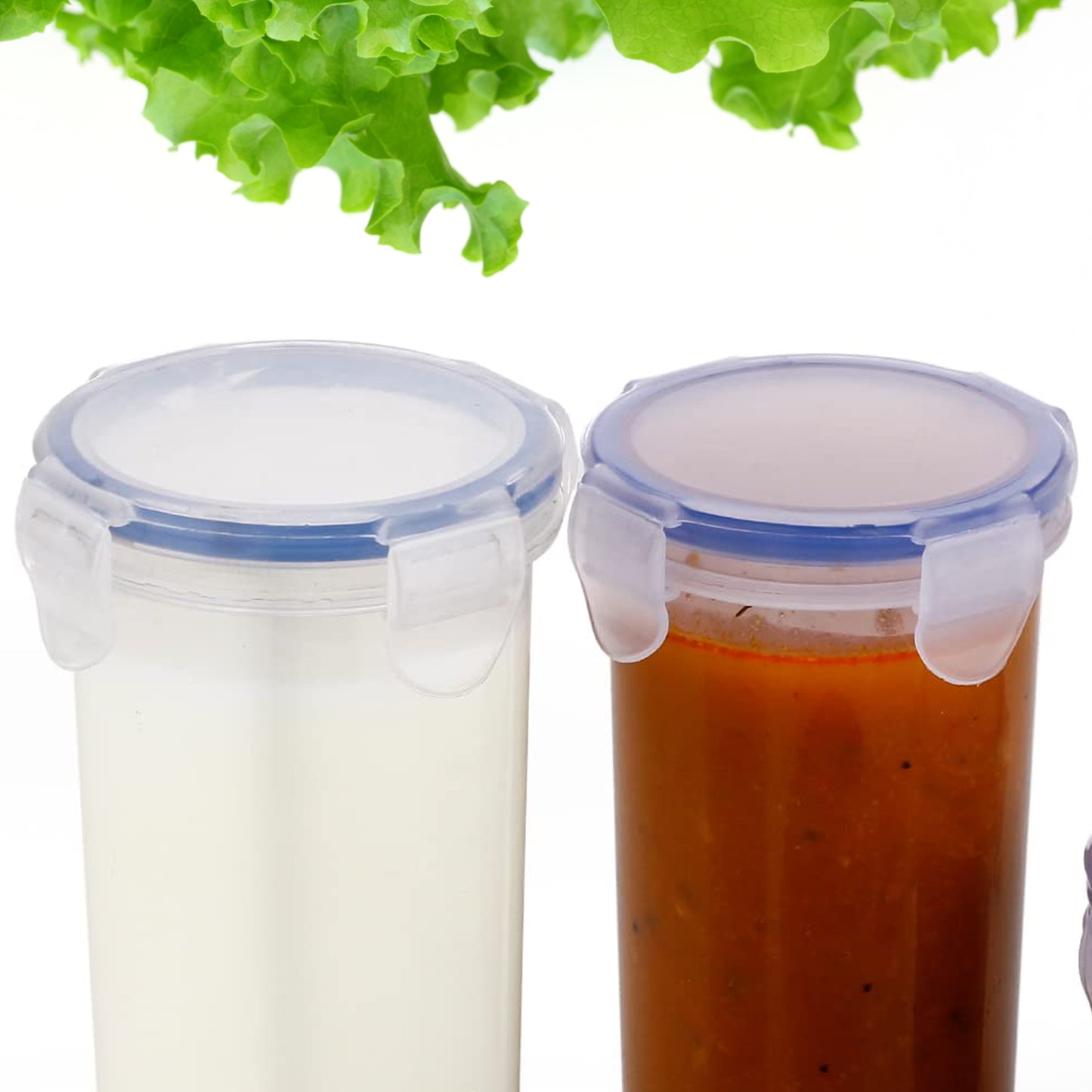 5830 Plastic Liquid Round Airtight Food Storage Container With Leak Proof Locking Lid Bpa Free Container For Kitchen 5 Pcs Set (Transparent ( Approx Capacity 110 Ml160 Ml210 Ml400 Ml500 Ml)